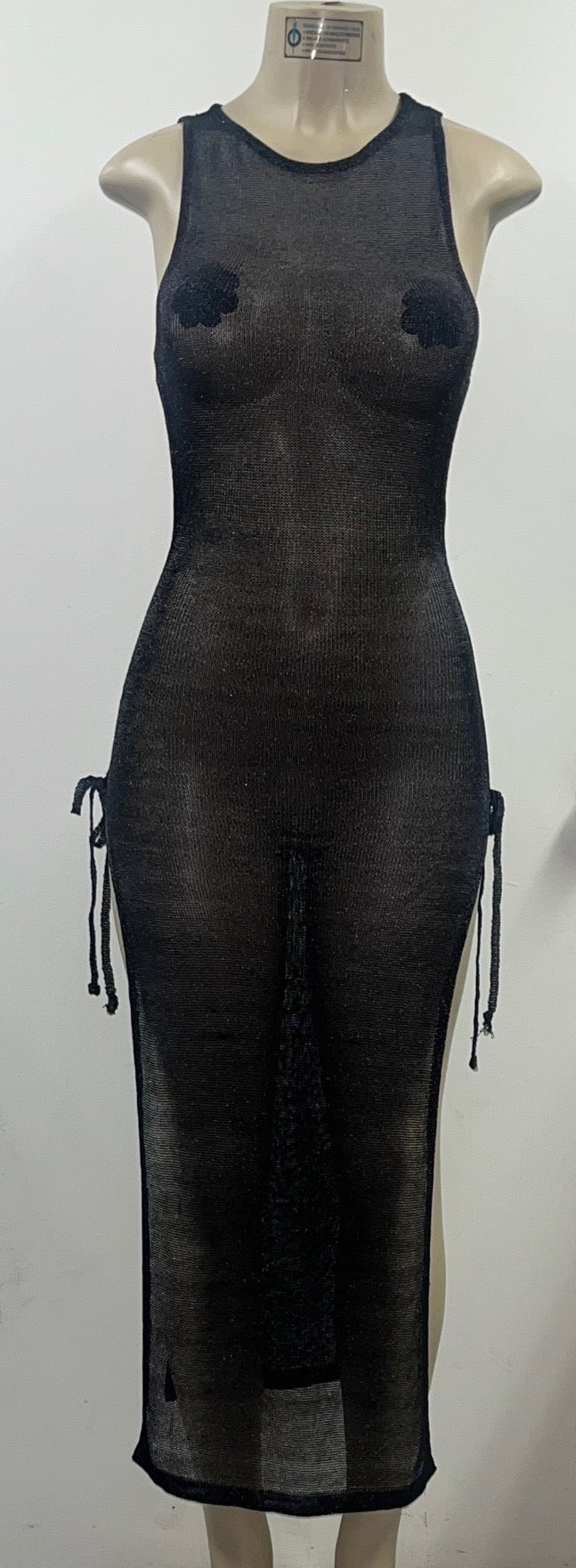 Jet Black Double Side Ties Dress