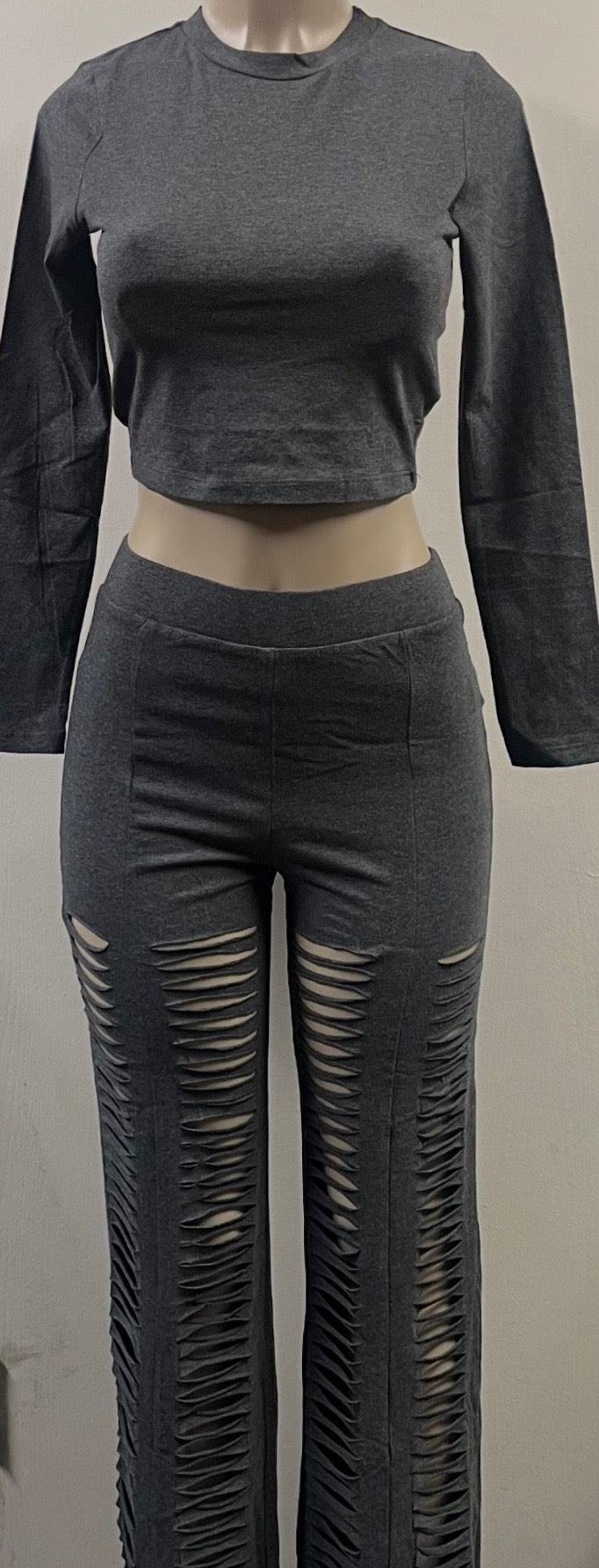 Charcoal Gray Long Sleeve with Pants