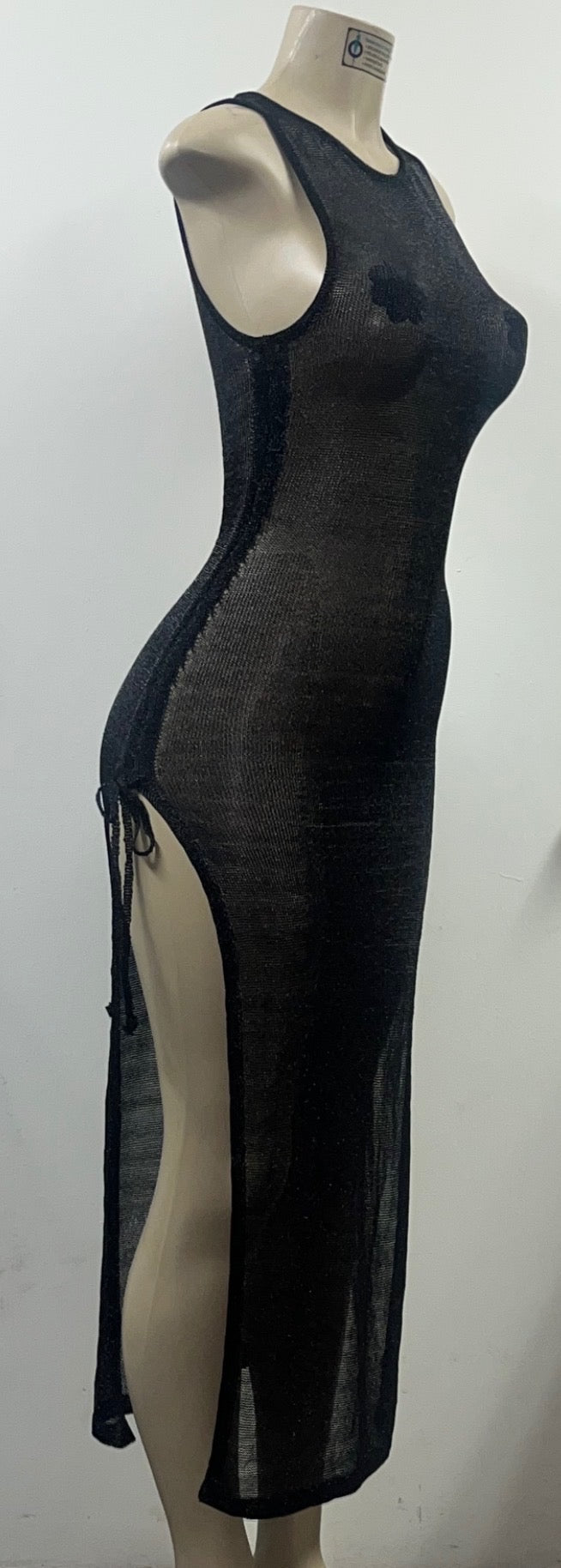 Jet Black Double Side Ties Dress