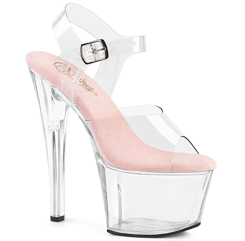 Pleaser Shoes Clear Bottom Pink sole