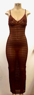 Chocolate Brown Thin Strap Dress