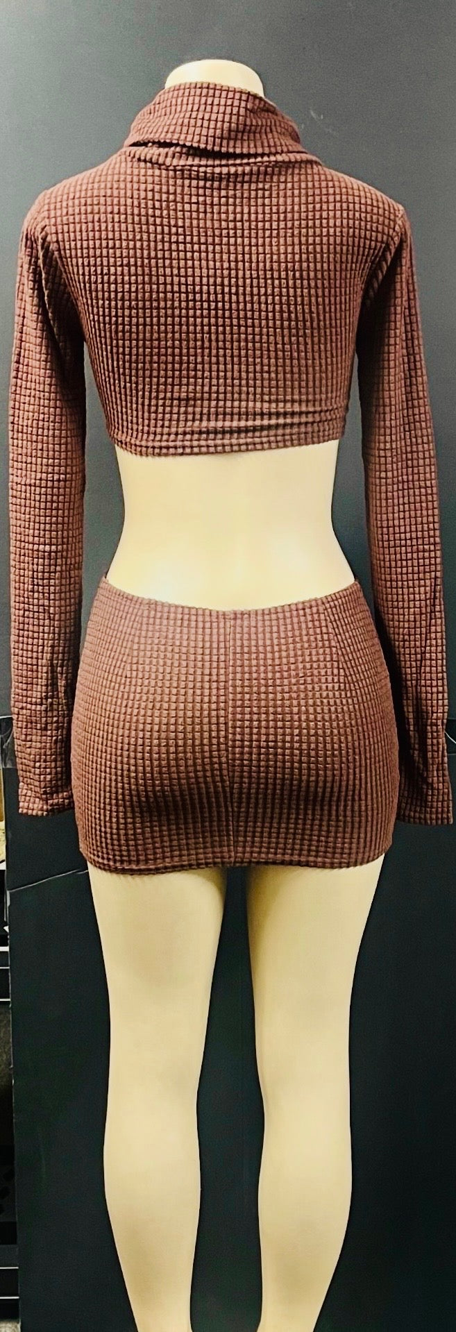 One Piece Chocolate Long Sleeve With Skirt